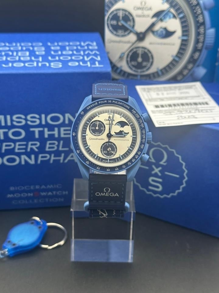 MOONSWATCH MISSION TO THE SUPER BLUE MOONPHASE - SWATCH X OMEGA BIOCERAMIC