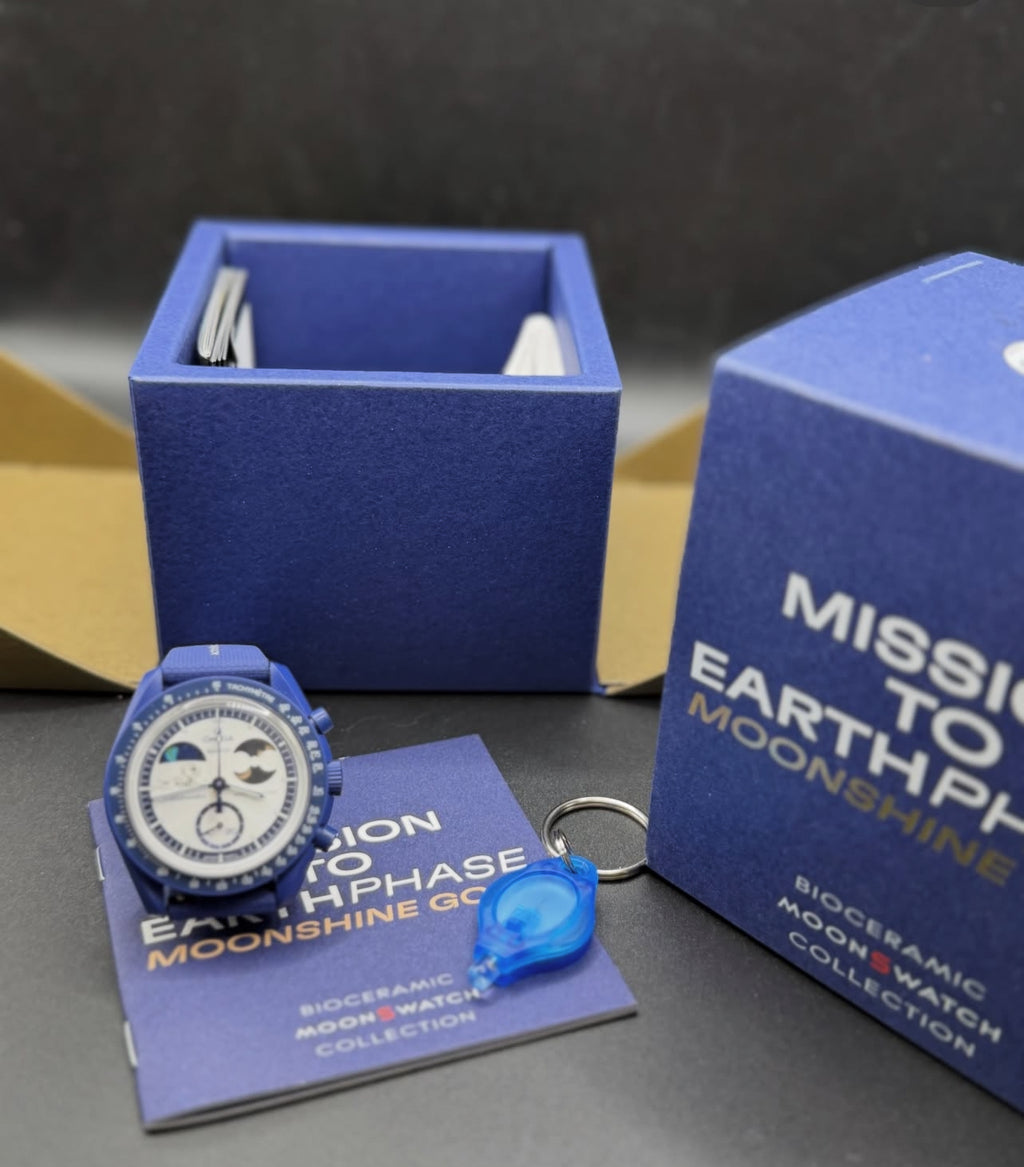 MOONSWATCH MISSION TO EARTHPHASE - MOONSHINE GOLD “POP CORN” - SWATCH X OMEGA BIOCERAMIC
